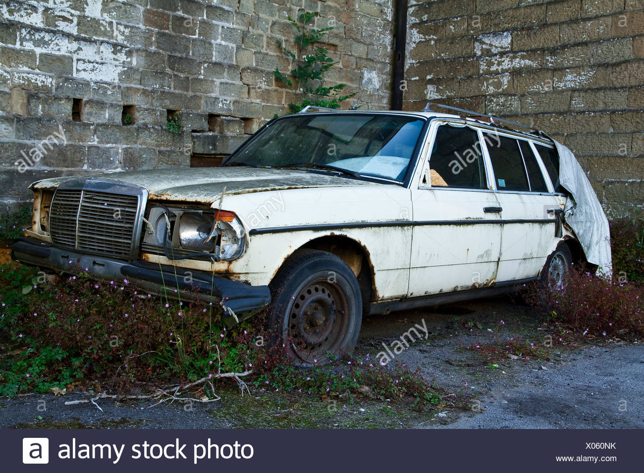 old-damaged-car-on-the-back-yard-X060NK.jpg